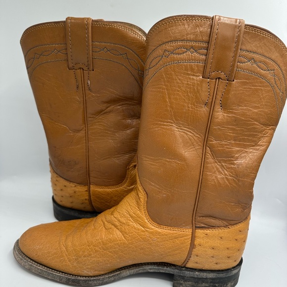 Justin Vintage Ostrich Leather Western Boots Women’s Size 6 B - Picture 3 of 10